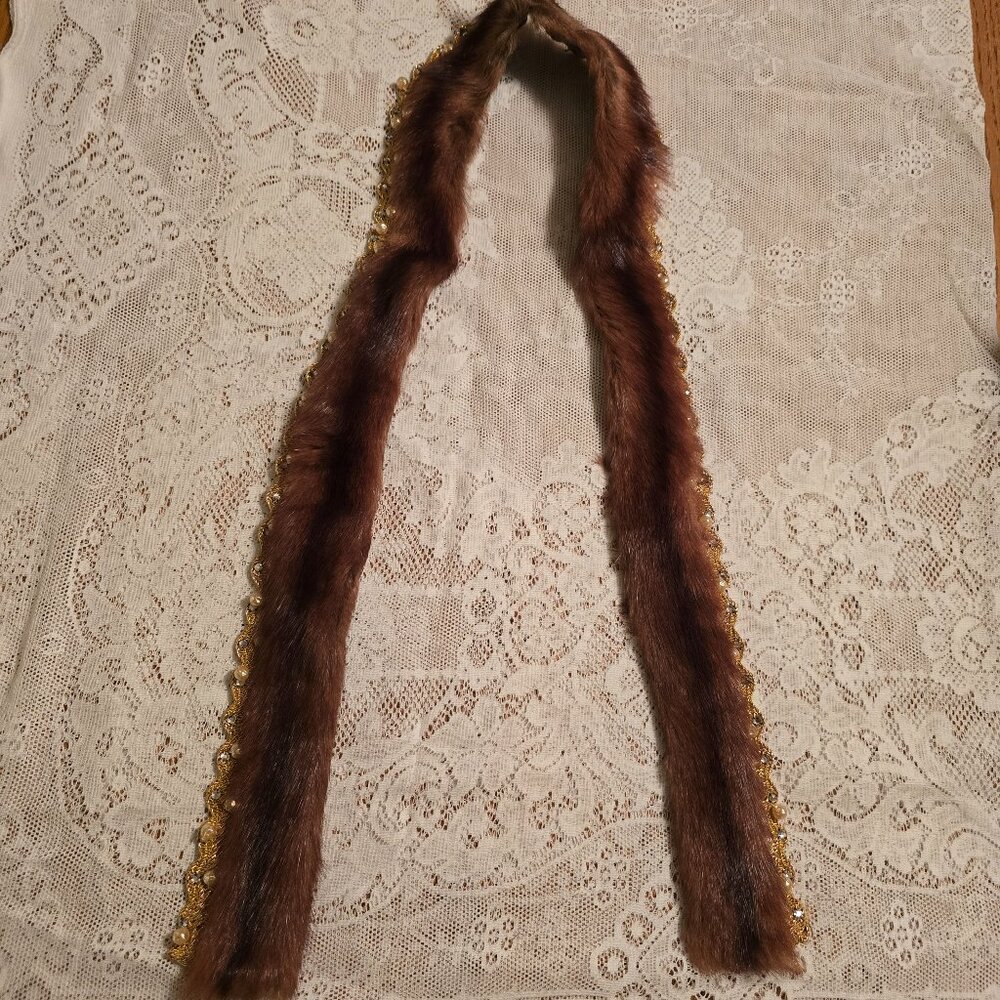 Embellished Fur Collar